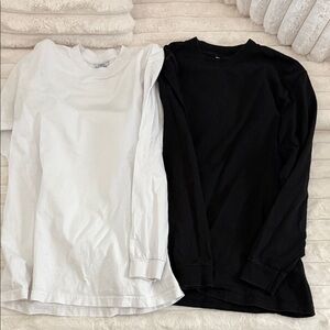 Used pro club White and Black Long Sleeve Shirts